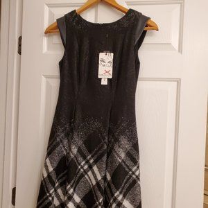 Yoana Baraschi Black/White Dress Modern Icon Ombre Plaid